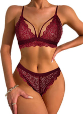 Conjunto de sujetador y braguita Avidlove Conjunto de lencería de 2 piezas Conjunto de bralette y braguita de encaje